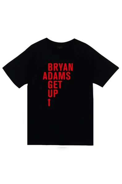 fame-stoned Bryan Adams Baskılı Unisex %100 Pamuk Siyah T-shirt ürün görseli 1