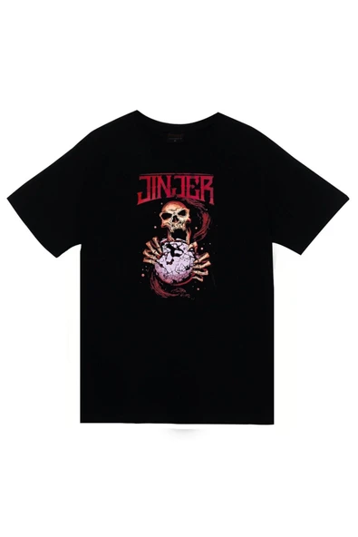 fame-stoned Jinjer Baskılı Unisex %100 Pamuk Siyah T-shirt ürün görseli 1