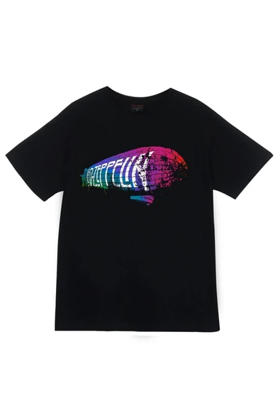 fame-stoned Led Zeppelin Baskılı Unisex %100 Pamuk Siyah T-shirt ürün görseli 1