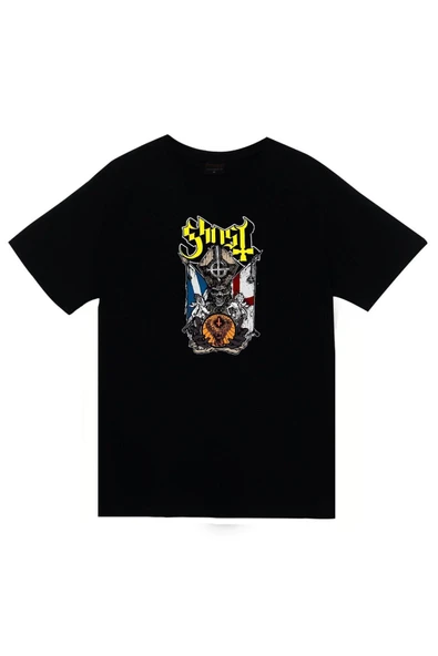 fame-stoned Ghost Baskılı Unisex %100 Pamuk Siyah T-shirt ürün görseli 1