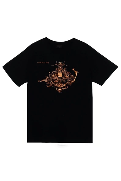 fame-stoned Unisex Siyah Sepultura Baskılı T-shirt ürün görseli 1