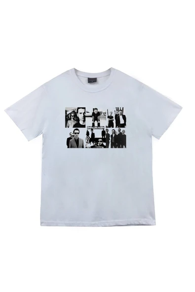 fame-stoned Depeche Mode Baskılı Unisex %100 Pamuk Beyaz T-shirt ürün görseli 1