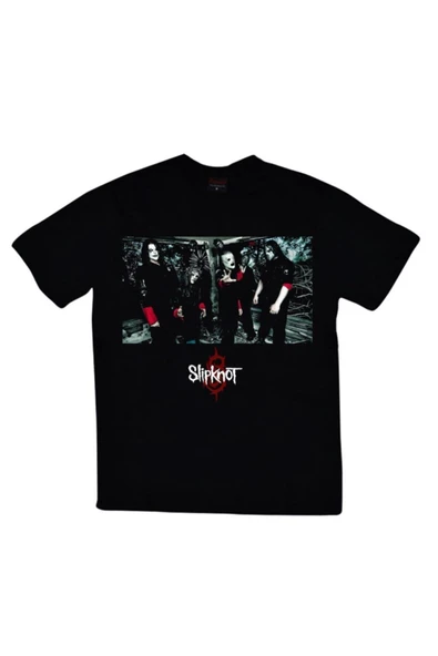fame-stoned  Slipknot Baskılı Unisex %100 Pamuk Siyah T-shirt ürün görseli 1
