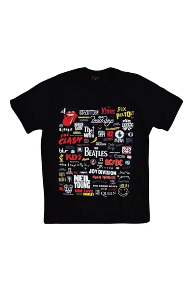 fame-stoned  Heavy Metal Baskılı Unisex %100 Pamuk Siyah T-shirt ürün görseli 1