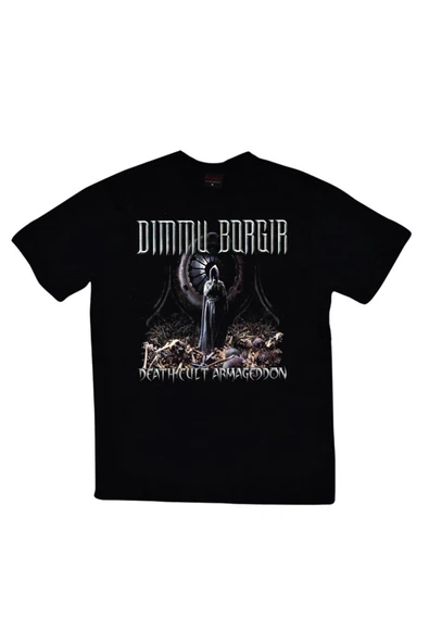 fame-stoned  Dimmu Borgir Baskılı Unisex %100 Pamuk Siyah T-shirt ürün görseli 1
