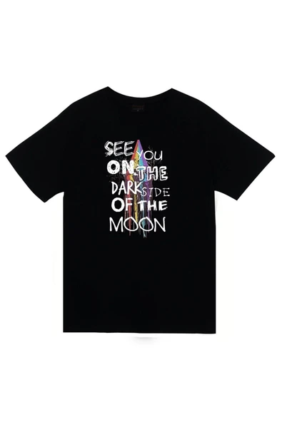 fame-stoned Pink Floyd Baskılı Unisex %100 Pamuk Siyah T-shirt ürün görseli 1