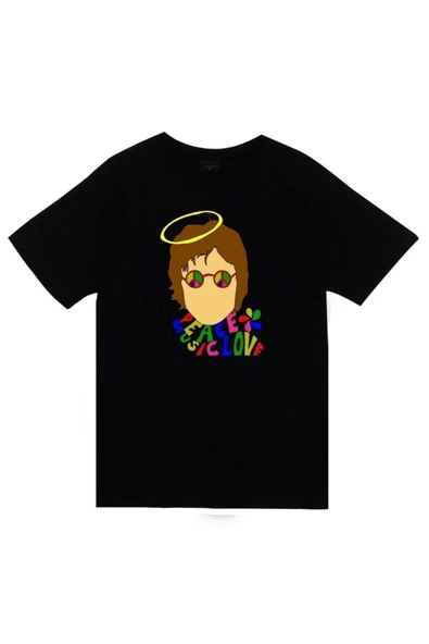 fame-stoned The Beatles Baskılı Unisex %100 Pamuk Siyah T-shirt ürün görseli 1