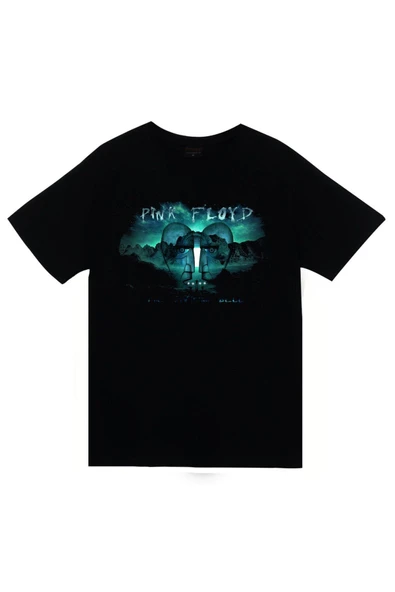 fame-stoned Pink Floyd Baskılı Unisex %100 Pamuk Siyah T-shirt ürün görseli 1