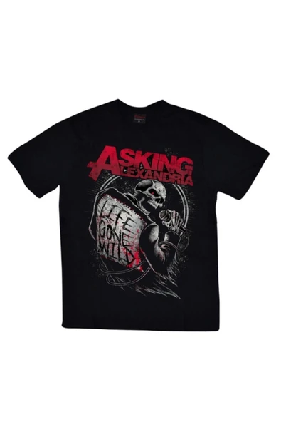 fame-stoned  Unisex Siyah Asking Alexnadria Baskılı T-shirt ürün görseli 1