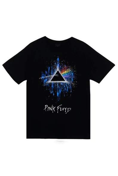 fame-stoned Pink Floyd Baskılı Unisex %100 Pamuk Siyah T-shirt ürün görseli 1