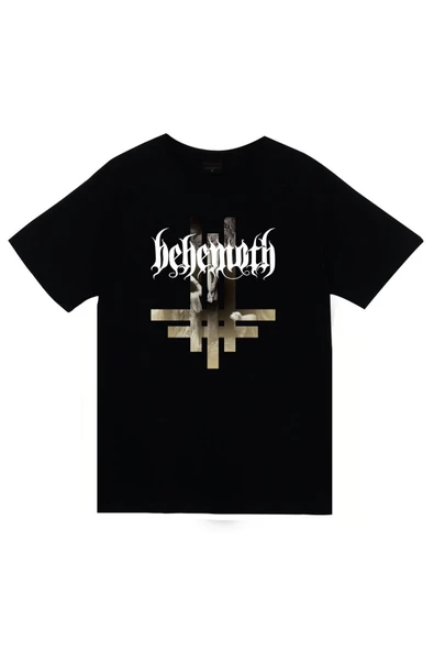 fame-stoned Behemoth Baskılı Unisex %100 Pamuk Siyah T-shirt ürün görseli 1