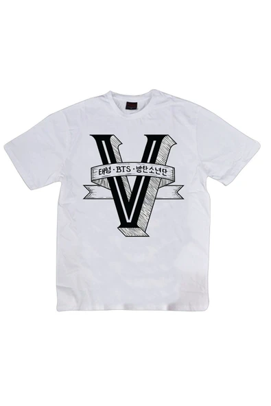 fame-stoned  Bts, K-pop Müzik Grubu Baskılı Unisex %100 Pamuk Beyaz T-shirt ürün görseli 1