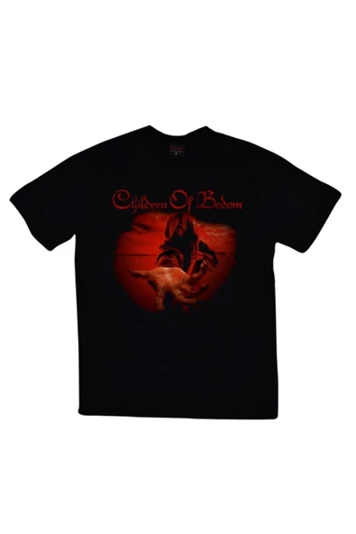 fame-stoned  Children Of Bodom Baskılı Unisex %100 Pamuk Siyah T-shirt ürün görseli 1
