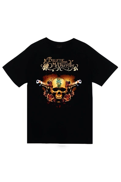 fame-stoned Bullet For My Valentine Baskılı Unisex %100 Pamuk Siyah T-shirt ürün görseli 1