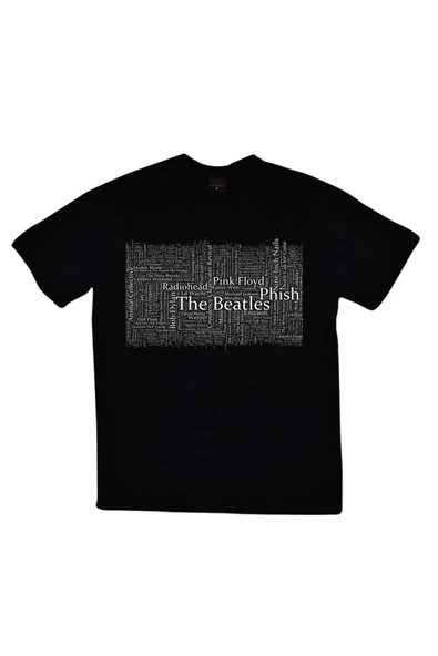 fame-stoned  Rock And Roll Baskılı Unisex %100 Pamuk Siyah T-shirt ürün görseli 1