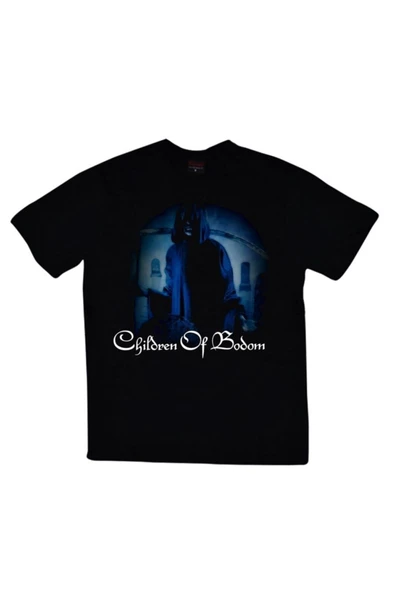 fame-stoned  Children Of Bodom Baskılı Unisex %100 Pamuk Siyah T-shirt ürün görseli 1