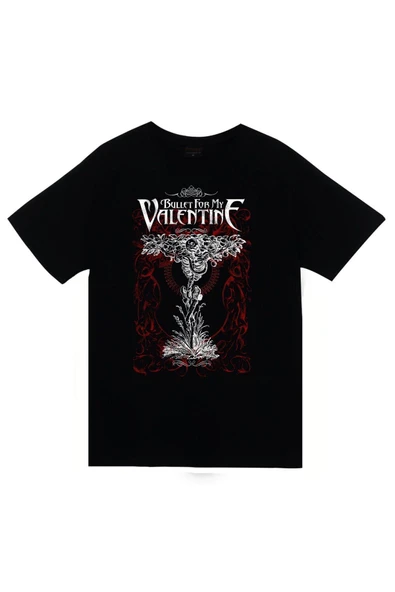 fame-stoned Bullet For My Valentine Baskılı Unisex %100 Pamuk Siyah T-shirt ürün görseli 1