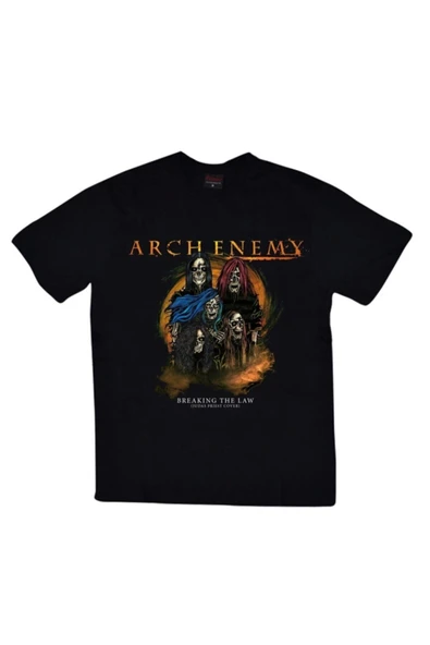 fame-stoned  Arch Enemy Baskılı Unisex %100 Pamuk Siyah T-shirt ürün görseli 1