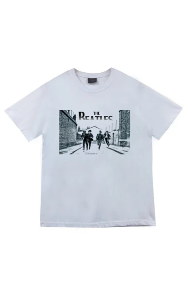 fame-stoned The Beatles Baskılı Unisex %100 Pamuk Beyaz T-shirt ürün görseli 1