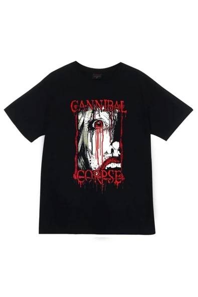 fame-stoned Cannibal Corpse Baskılı Unisex %100 Pamuk Siyah T-shirt ürün görseli 1