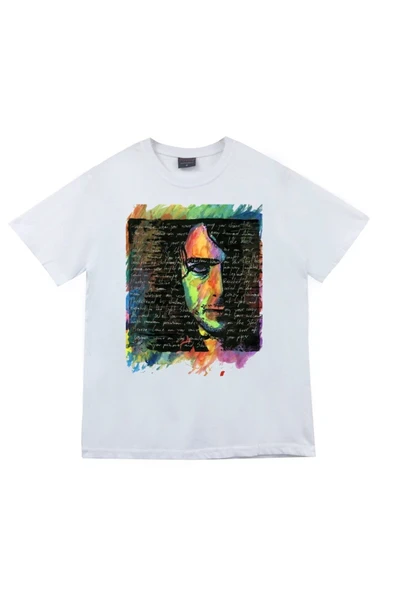 fame-stoned Pink Floyd Baskılı Unisex %100 Pamuk Beyaz T-shirt ürün görseli 1