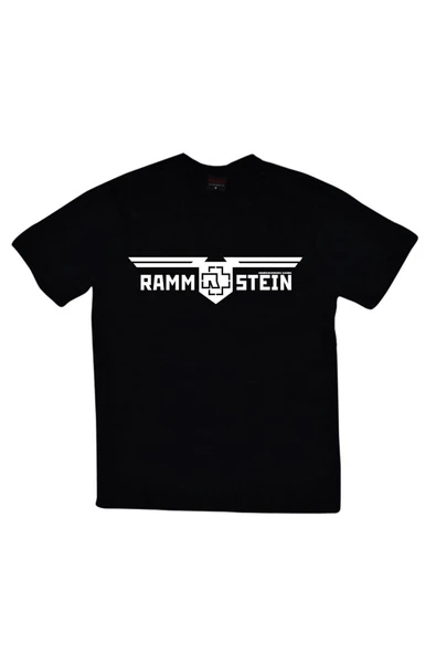 fame-stoned  Rammstein Baskılı Unisex %100 Pamuk Siyah T-shirt ürün görseli 1