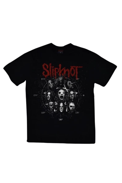 fame-stoned  Slipknot Baskılı Unisex %100 Pamuk Siyah T-shirt ürün görseli 1