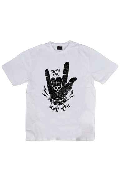 fame-stoned  Rock And Roll Baskılı Unisex %100 Pamuk Beyaz T-shirt ürün görseli 1