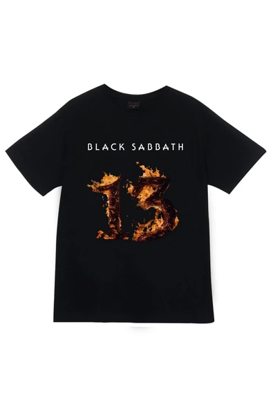 fame-stoned Black Sabbath Baskılı Unisex %100 Pamuk Siyah T-shirt ürün görseli 1