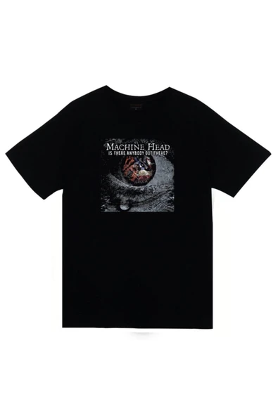 fame-stoned Machine Head Unisex %100 Pamuk Siyah T-shirt ürün görseli 1