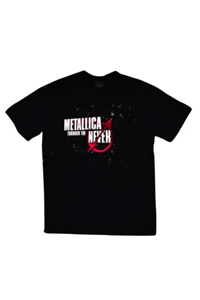 fame-stoned  Metallica Baskılı Unisex %100 Pamuk Siyah T-shirt ürün görseli 1