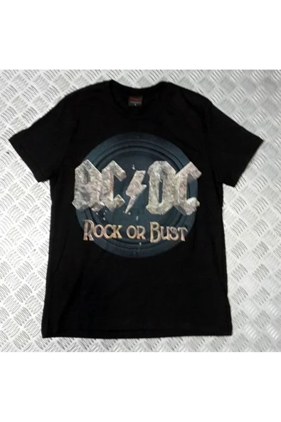 fame-stoned  Ac-dc Müzik Grubu Baskılı Unisex %100 Pamuk Siyah T-shirt ürün görseli 1