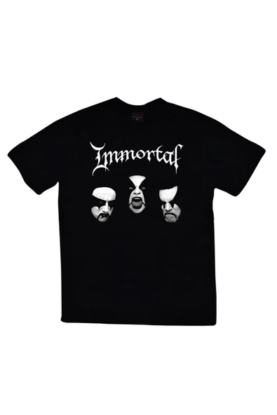 fame-stoned  Immortal Baskılı Unisex %100 Pamuk Siyah T-shirt ürün görseli 1