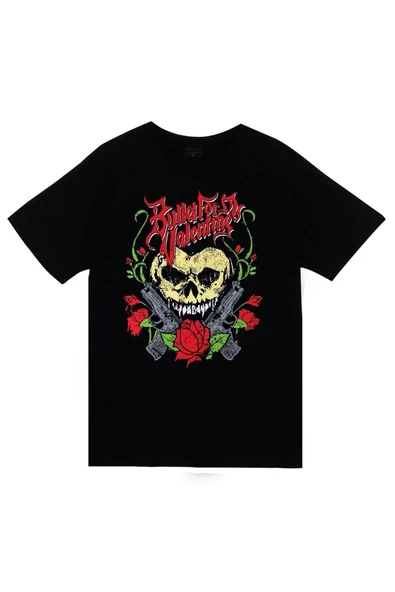 fame-stoned Bullet For My Valentine Baskılı Unisex %100 Pamuk Siyah T-shirt ürün görseli 1