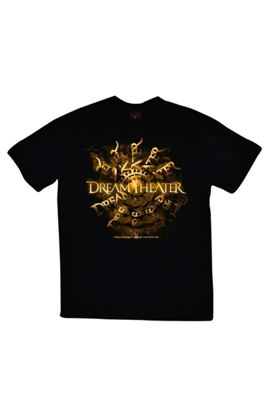 fame-stoned  Dream Theater Baskılı Unisex %100 Pamuk Siyah T-shirt ürün görseli 1