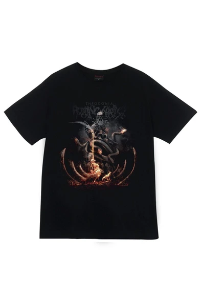 fame-stoned Rotting Christ Baskılı Unisex %100 Pamuk Siyah T-shirt ürün görseli 1
