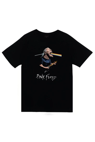 fame-stoned Pink Floyd Baskılı Unisex %100 Pamuk Siyah T-shirt ürün görseli 1