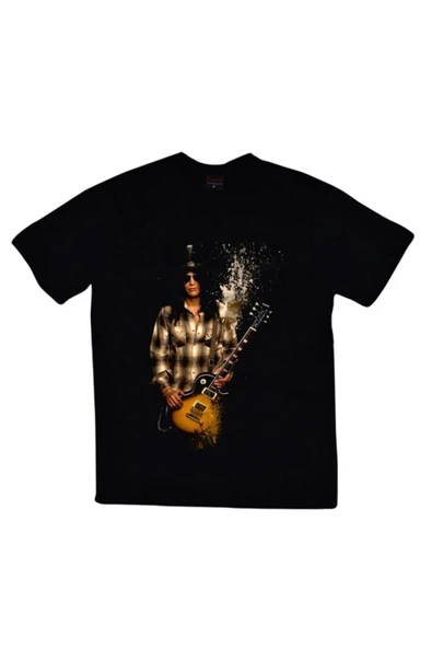 fame-stoned  Guns N Roses Baskılı Unisex %100 Pamuk Siyah T-shirt ürün görseli 1