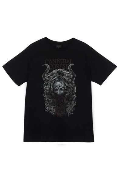 fame-stoned Cannibal Corpse Baskılı Unisex %100 Pamuk Siyah T-shirt ürün görseli 1