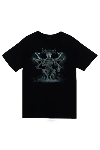 fame-stoned Behemoth Baskılı Unisex %100 Pamuk Siyah T-shirt ürün görseli 1