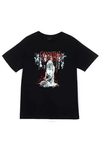 fame-stoned Cannibal Corpse Baskılı Unisex %100 Pamuk Siyah T-shirt ürün görseli 1