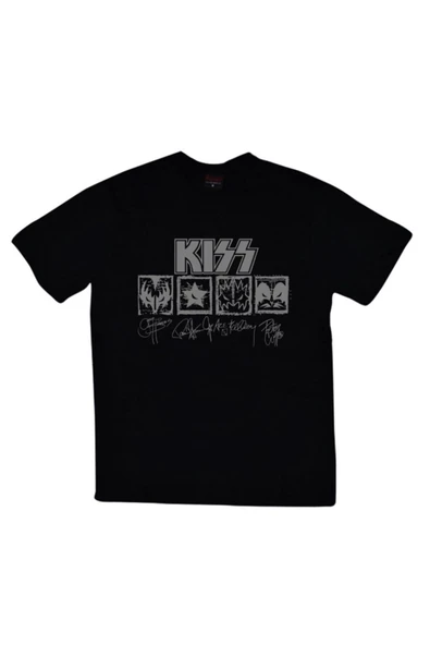 fame-stoned  Kiss Baskılı Unisex %100 Pamuk T-shirt ürün görseli 1