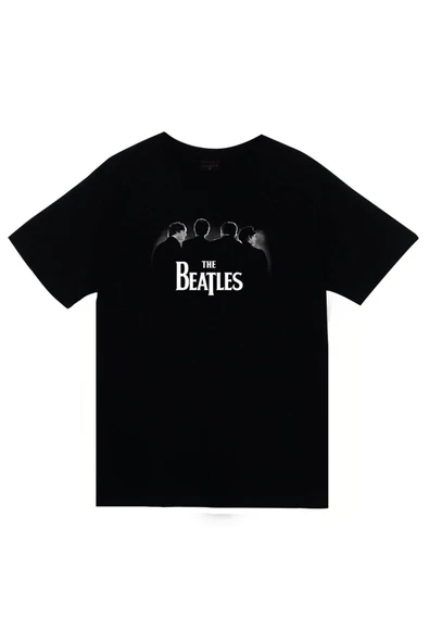 fame-stoned The Beatles Baskılı Unisex %100 Pamuk Siyah T-shirt ürün görseli 1