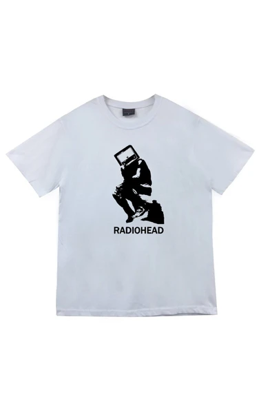 fame-stoned  Radiohead Baskılı Unisex Beyaz %100 Pamuk T-shirt ürün görseli 1