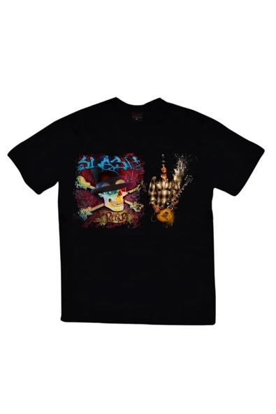 fame-stoned  Guns N Roses Baskılı Unisex %100 Pamuk Siyah T-shirt ürün görseli 1
