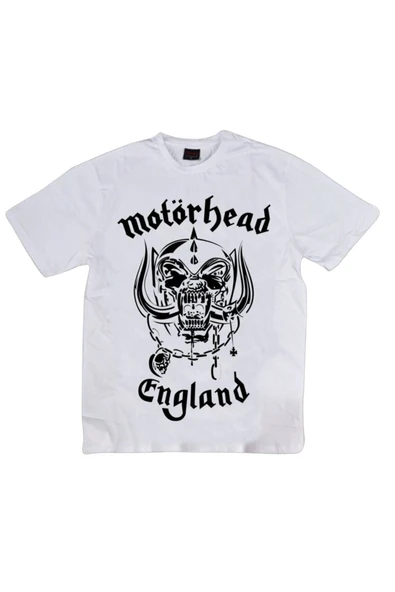 fame-stoned  Motörhead Baskılı Unisex %100 Pamuk Beyaz T-shirt ürün görseli 1