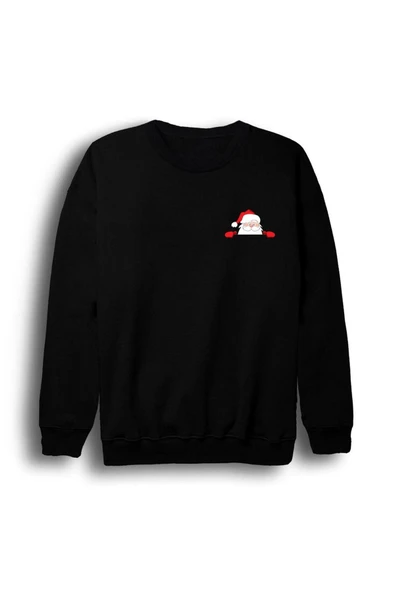 fame-stoned Noel Baba Christmas Yeni Yıl Baskılı Bisiklet Yaka Sweatshirt ürün görseli 1