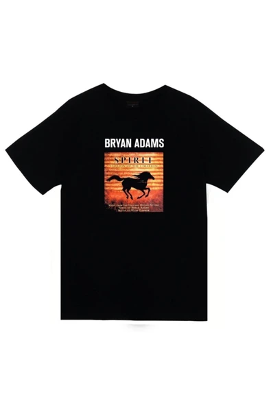 fame-stoned Unisex Siyah Bryan Adams Baskılı T-shirt ürün görseli 1