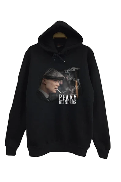 fame-stoned Unisex Siyah Baskılı Kapüşonlu Sweatshirt ürün görseli 1
