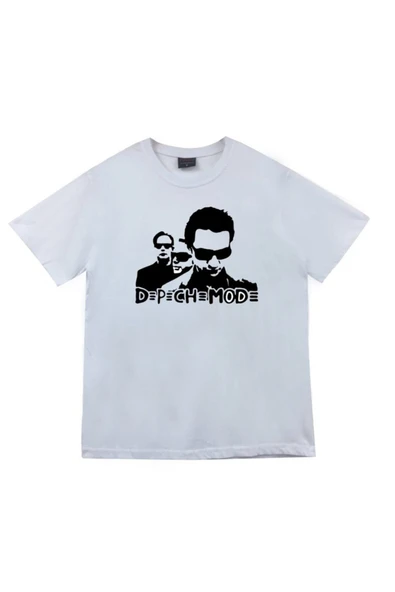 fame-stoned  Depeche Mode Baskılı Unisex %100 Pamuk Beyaz T-shirt ürün görseli 1